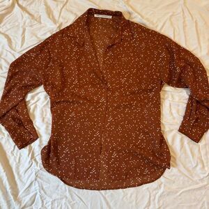 12th-tribe Women's Brown and Orange Blouse